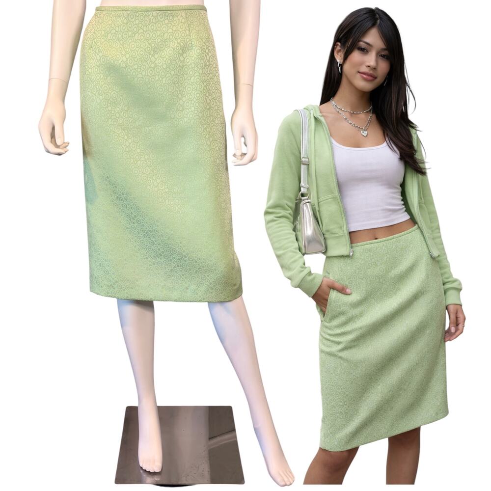 Mint Green Pencil Skirt Size 12 Office Preppy Pastel Knee Length Y2K Jones Wear